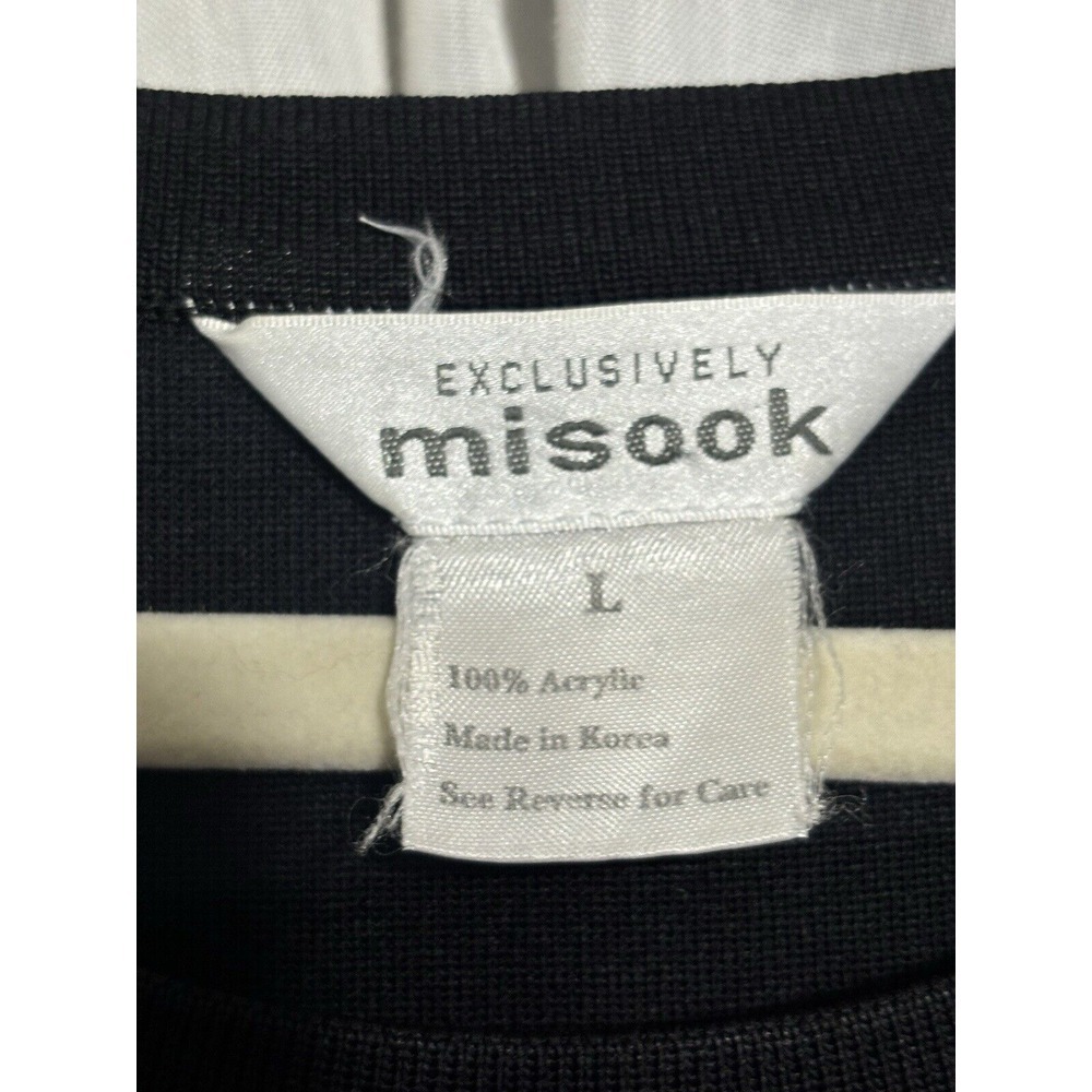 Misook Santana Knit Black‎ Dress Ribbed 14 16 Large Sleeveless Fit Flare EUC - Picture 3 of 9